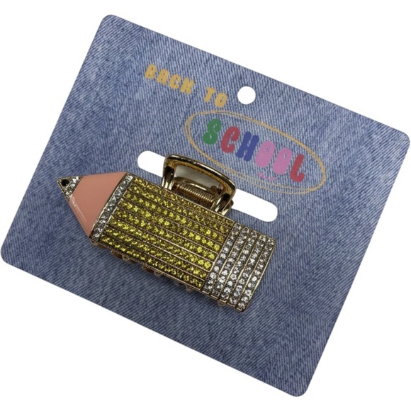 Unbranded Accessories - New Back to School Pencil Hair Claw Clip Rhinestone Teacher Student Accessory